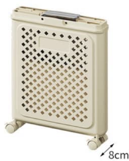 Wasmand - Wasmand opvouwbaar - 28x36x49 cm - 50 L - Met wielen - Met handgrepen - Ademend - Beige — thumbnail 2