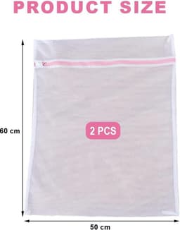 Set van 2 Grote Duurzame Waszakken 50 x 60cm met Rits - Ideaal voor Wasmachine en Reizen — thumbnail 3