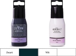 Artdeco Dimensional Paint, Relief Paint, Dimensional Fabric Paint, 3D Liner - 3D Verf - 3D Paint, Textuurschilderen, Reliëf Schilderen, Metallic Kleuren - Stof, Glas, Keramiek, Karton, Metaal, Papier, Steen - 50 ml Wit +50 ml Zwart — thumbnail 1