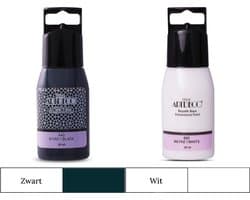 Artdeco Dimensional Paint, Relief Paint, Dimensional Fabric Paint, 3D Liner - 3D Verf - 3D Paint, Textuurschilderen, Reliëf Schilderen, Metallic Kleuren - Stof, Glas, Keramiek, Karton, Metaal, Papier, Steen - 50 ml Wit +50 ml Zwart