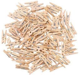100 stuks natuurlijke kleine houten wasknijpers - decoratieve wasknijpers - mini natuurlijke decoratieve wasknijpers - voor doe-het-zelf - kleine houten wasknijpers voor foto's fotowand — thumbnail 1