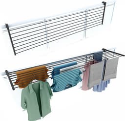 Foxydry Duo 202 cm balkon droogrek - antraciet - rechthoekige reling — thumbnail 1