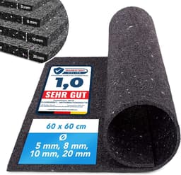 FLOORDIREKT Antitrilmat - Made in Germany - Voor Wasmachines, Drogers, enz. - Op maat te knippen - Verkrijgbaar in 4 Diktes - 10 mm - 62,5 x 250 cm — thumbnail 1
