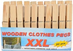 Houten wasknijpers - 20x stuks - knijpers / wasspelden - bamboe - was ophangen — thumbnail 2