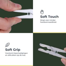 Gandria Wasknijpers 48 Stuks - Kunststof Wasknijpers - Set van 48 Plastic Knijpers - Wasrek Knijpers 10 Kg - Grijs/Wit en Wit/Grijs — thumbnail 3