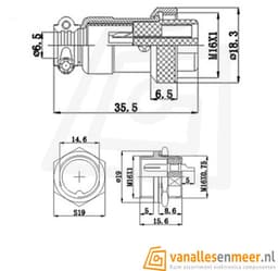 GX16-5 Connector Set – 5-Pins – Male & Female — thumbnail 2