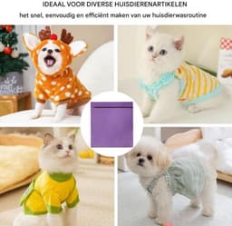 Waszakken voor huisdieren - Waszakken van twill polyester - Grote waszakken met rits - Voorkomt dat waszakken verstopt raken door dierenhaar - Waszakken voor huisdierendekens - Geweldig voor honden en katten (65x70cm) - Paars-M — thumbnail 4
