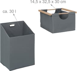 Wasmand rek - 30 liter - met lade - 95 x 40 x 33 cm - bamboe — thumbnail 4