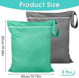 Ibenzoa® Waterdichte Herbruikbare Organisator voor Kleding en Zwemspullen met Grote Capaciteit, 2 Stuks, Groen en Donkergrijs — thumbnail 3
