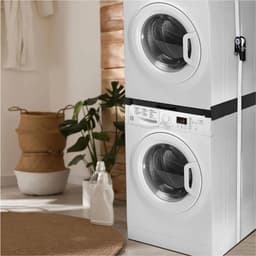 Livista stapelkit voor wasmachine en droger – met uittrekbaar werkblad – universeel tussenstuk – ruimtebesparend – zwart — thumbnail 4