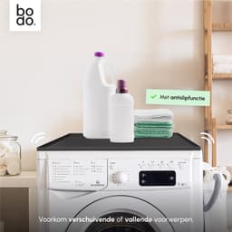 Bodo® Bescherm Mat Voor Wasmachine & Droger - Silicone 60x50cm - Zwart — thumbnail 3