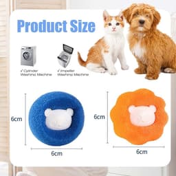 Wasmachine haarvangers 8 stuks - herbruikbare ballen - nylon en PP - verwijdert dierenharen uit kleding - SnelShoppen — thumbnail 5