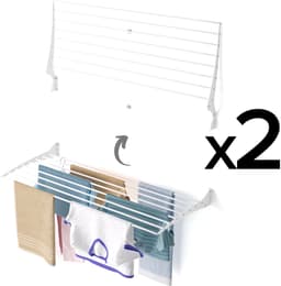 2x Foxydry Fold 116 cm white wasdroogrek wandmontage clicksysteem - 116 x 50 x 10 cm — thumbnail 1
