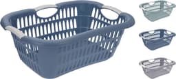 Kunststof wasmandje blauw 15 liter L40 x B30 x H20 cm - Draagwasmandje met handvatten — thumbnail 2