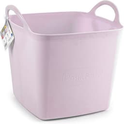 Plasticforte Kuip/emmer/wasmand - 3x - flexibel - roze - 27 liter - vierkant - kunststof - 36 x 34 x 37 cm — thumbnail 3