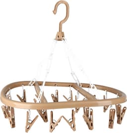 Urban Living Wasgoed droogcarrousel/droogmolen - 20 clips/knijpers - beige - kunststof - 30 x 42 cm — thumbnail 1