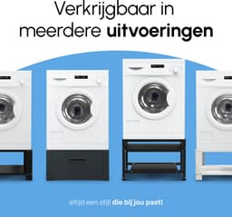 Bodo® - Wasmachine Verhoger - Kast - Ombouw met Lade - Zwart - 63x54x31cm — thumbnail 2
