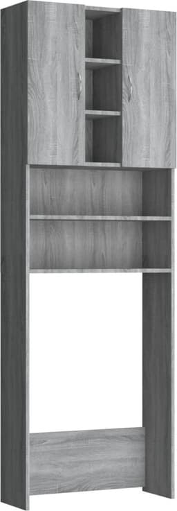Wasmachine ombouw - Kast - Opbouwmeubel - Verhoger - Wasmachine meubel - Opbergkast - Hout - Grijs Sonoma — thumbnail 2