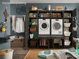 Interiax WASHWALL 'Mary' Wasmachine Wasmandkast Antraciet - Wassorteerkast - 162x50x67.5 cm — thumbnail 2