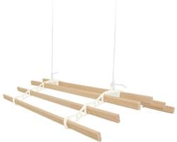 Kledingrek Plafond Katrol - Ivoor– 1.5m 6-lat plafond wasrek