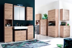 trendteam Wasmachine-opbouw badkamerkast Amanda/Mando knoestig eiken 63 x 187 x 24 cm — thumbnail 3