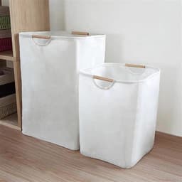 Opvouwbare mand - Kleding opberger - Huishoudelijk opbergen - Grote capaciteit - 30x30x40cm - Wit — thumbnail 1