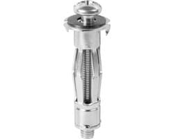 Metalen Holte Anker - Hollewandanker Schroef - Zware Objecten Bevestigen - Anti-Rotatie Tanden - M5 x 65 - Zilver