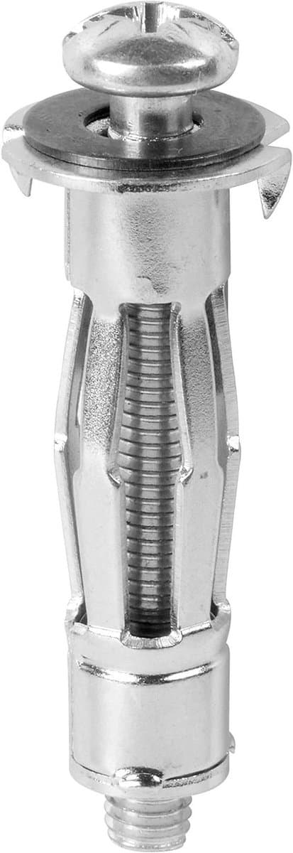 Metalen Holte Anker - Hollewandanker Schroef - Zware Objecten Bevestigen - Anti-Rotatie Tanden - M5 x 65 - Zilver — afbeelding 1