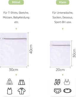 Set van 3 waszakken van mesh - Waszak met ritssluiting - Tas voor bh's, reiskleding, schoenen, koffer, sokken, ondergoed, babykleding — thumbnail 3