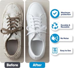 BOTC Waszak schoenen - 2 stuks - Herbruikbaar - Wasmachine&Droger - voor Sneakers en Tennisschoenen - Beige en zwart — thumbnail 2