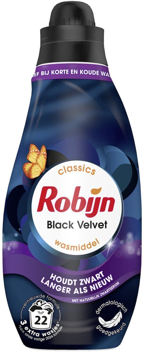 Robijn Klein & Krachtig Wasmiddel Black Velvet 22 Wasbeurten 665 ml — afbeelding 1