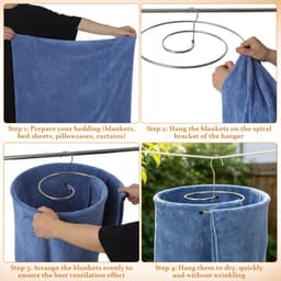 Dailygoods- Droogrek Roestvrij Staal - Plafondbeugel - Ruimtebesparend - Spiraalhanger - Kledingstandaard - Afmetingen 40x38x12 cm - Beddengoedrek — thumbnail 4