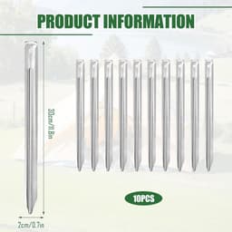 Dailygoods- Grondankers 30 cm - 10 Stuks - Stevige Zandharingen - Robuuste Haringen - V-profiel - Antislip Haak - Roestvrij Staal - Tentharingen — thumbnail 3