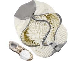 2-in-1 Waszak voor Schoenen, Herbruikbare Waszak voor de Wasmachine met Rits, 360° Reiniging voor Sneakers en Sportschoenen, Wit