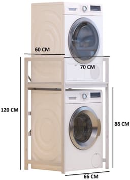 Skye Decor, Wasmachinekast, C7 - White, Metaal, Wit, 70 x 60 x 116 cm — thumbnail 2