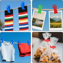 Sokkenklemmen Set - Wasclips Organizer - Sokken Wassen - Met Ophanghaken - 50 Stuks - Meerkleurig — thumbnail 5