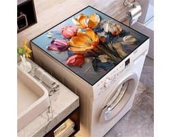Wasmachine Droger Topbeschermer - Absorberende Hoes - Apparaten Beschermen - Sneldrogend Antislip - 50 x 60 cm - Tulpenbloemen