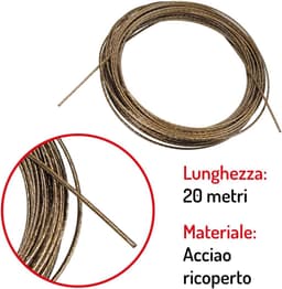 Waslijn met Kunststof Gecoate Kabel - 20 Meter Stalen Lijn voor Buiten, voor het Drogen van Wasgoed, Kleding, Doeken in de Tuin — thumbnail 2