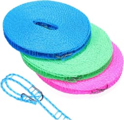 Waslijn Set - Reis Waslijn Kledinglijn - Kleding Drogen - Winddicht en Stevig - 3 Rollen - Zoals getoond — thumbnail 1