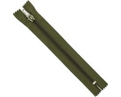 Spiralen Ritsen Set - Ritsen met trekker - Kleding repareren - Niet-gescheiden ontwerp - 16 cm - Militair groen