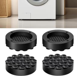 Anti Trillingsmat Wasmachine - en Wasdroger - Geluidsdempende Antislip Mat - Rubber Mat Trillingsdempers - Trillingsdempers wasmachine – Extra dik - Voetjes wasmachine & droger - Wasmachine demper – Anti trillings - vibratie - dempers pads – Antislip — thumbnail 1