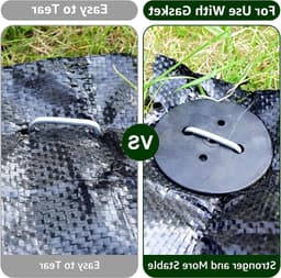 BRENZOOS- Bufferschijf 200 stuks - Kunststof onderlegschijven - Grondankers - Zwarte bufferschijven - Voor gazon/tenten - Afmeting 5,7 cm — thumbnail 3