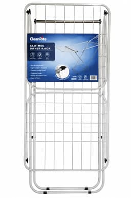 Droogrek Staand - Wasrek met 16m Drooglengte - Droogrek Inklapbaar - Hangdroogrek met Poedercoating - Lichtgewichte Wasdroogrek - Clothes Rack - Droogrekken - Stevig Wasdroogrek - Clothes Drying Rack - Droogtoren - Wasdroogtoren - Zilver - CleanRite — thumbnail 2