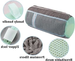 Schoenwaszakken voor de wasmachine - 2 stuks, ideaal voor sneakers, sportschoenen en canvas schoenen, 39 x 19 cm, grijs — thumbnail 2