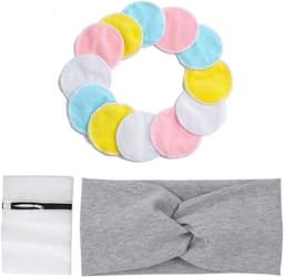 Herbruikbare Make-up Verwijder Pads - 12 Stuks, Zachte Katoenen Doekjes met Waszak, Geschikt voor Gezicht, Ogen en Lippen, Ideaal voor Dames en Heren — thumbnail 1