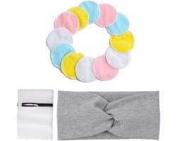 Herbruikbare Make-up Verwijder Pads - 12 Stuks, Zachte Katoenen Doekjes met Waszak, Geschikt voor Gezicht, Ogen en Lippen, Ideaal voor Dames en Heren