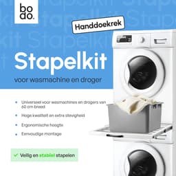 Bodo® Stapelkit - Tussenstuk met Handdoekhouder - Wasmachine en Droger - Wit — thumbnail 3