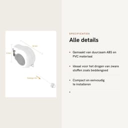 Dailygoods- Waslijn Uittrekbaar 13 Meter - Wanddroogrek - Duurzaam Materiaal - Ruimtebesparend - Intrekbaar Ontwerp - Geschikt voor Binnen/Buiten - Droogrek — thumbnail 5