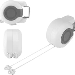 Dubbele Drooglijn Intrekbaar - Waslijn Uittrekbaar - Ruimte Besparen - Dubbel Lijn Systeem - 26 meter - Wit — thumbnail 1