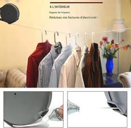 Intrekbare Waslijn - Drooglijn Verstelbaar - Kleding Drogen - Automatisch Intrekbaar - 15 meter - Uniek — thumbnail 5